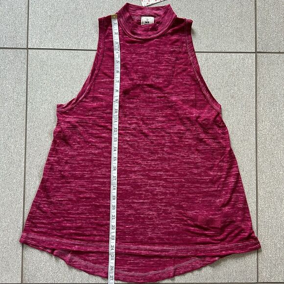 NWT Free People Brisbane Lightweight Racerback Mock Neck Tank Top Fuchsia XS - Picture 9 of 16